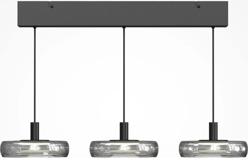 Lustra cu 3 pendule LED Float sticla fumurie