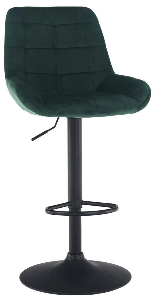 Scaun de bar, material textil Velvet verde inchis, CHIRO NEW