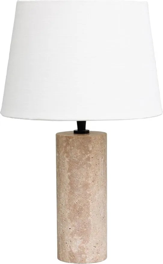 Lampa de masa, cu abajur din bumbac, Marble