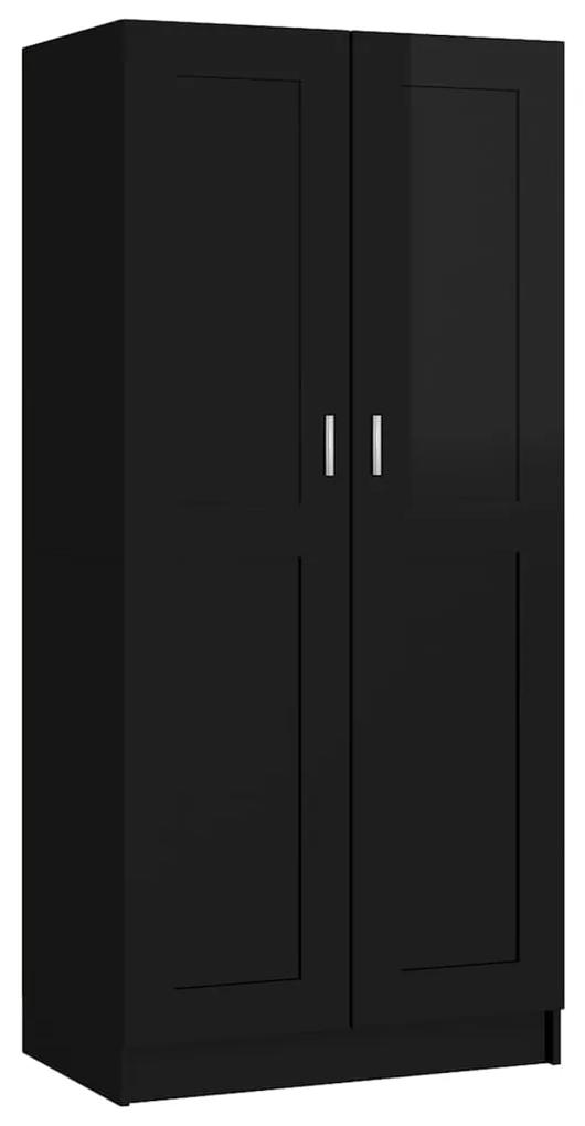 Sifonier, negru extralucios, 82,5x51,5x180 cm, PAL negru foarte lucios, 1
