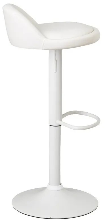 Scaune de bar albe cu înălțime ajustabilă 2 buc. din imitație de piele (înălțime șezut 72 cm) – Casa Selección