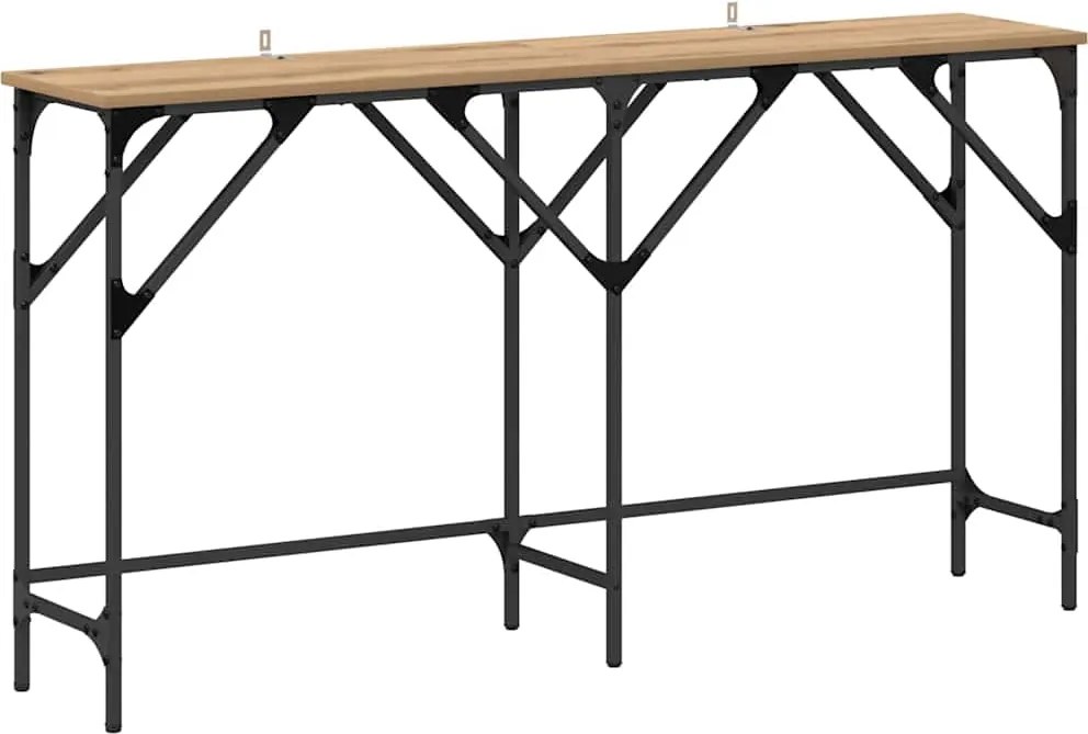 vidaXL Masă de consolă stejar artizanal 140 x 29 x 75 cm Lemn compozit