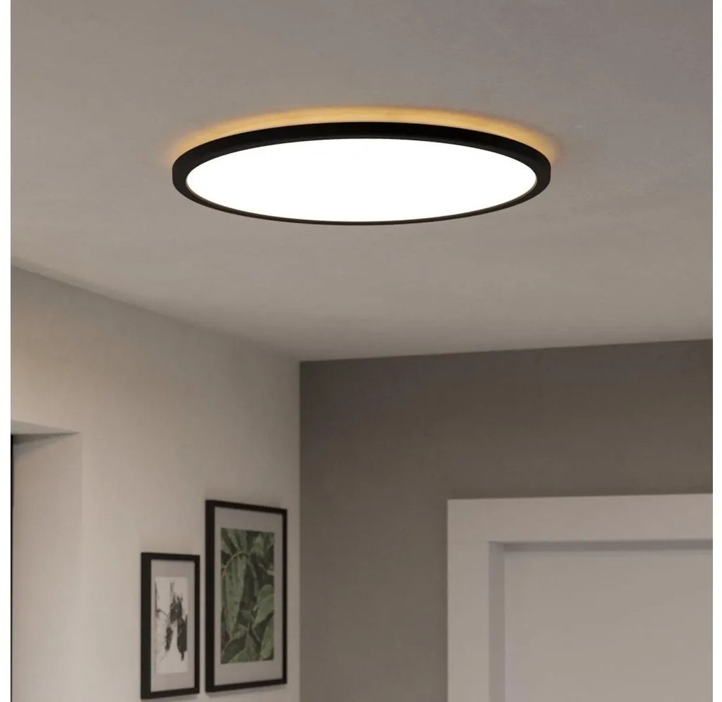 Plafonieră LED RGBW dimabilă de exterior Eglo 901465 ROVITO-Z 16,8W/230V d. 50 cm IP44 negru