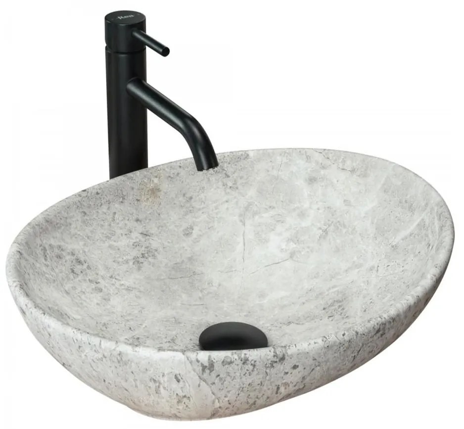 REA-U0165 - Lavoar pentru blat SOFIA 34,5x41 cm ceramică/piatră deschisă