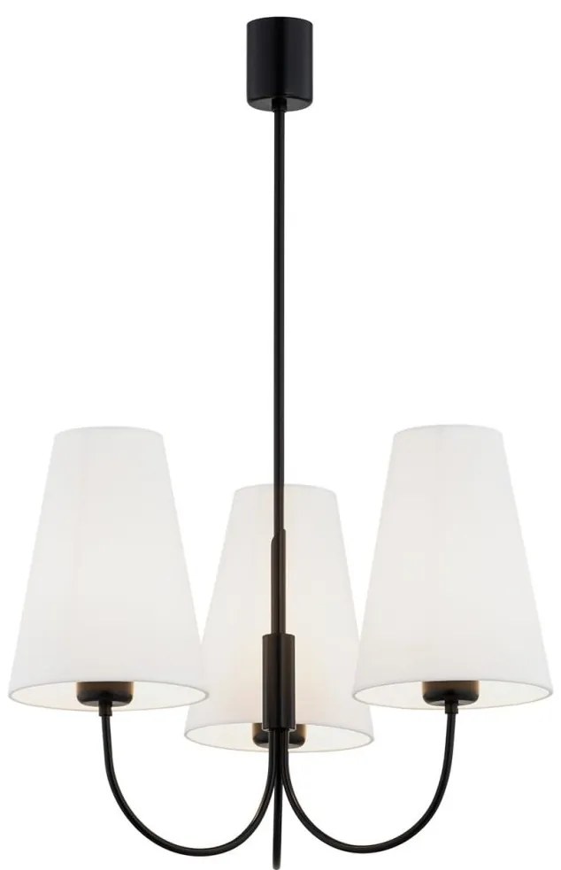 Lustra cu 3 brate design modern Safiano alb, negru