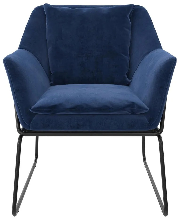 Fotoliu albastru cu tapițerie din catifea Avery – Støraa