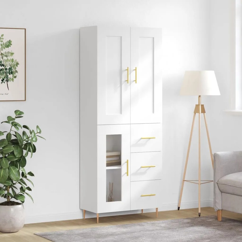 3199929 vidaXL Dulap înalt, alb, 69,5x34x180 cm, lemn compozit