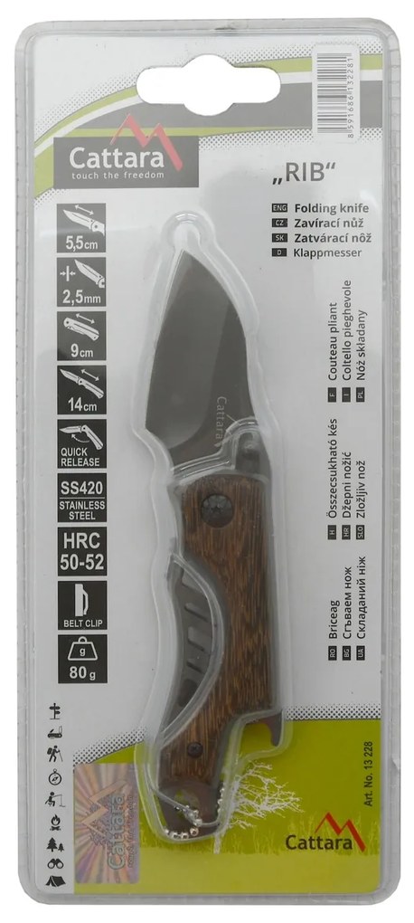 Briceag Cattara RIB cu încuietoare de siguranță, 14 cm