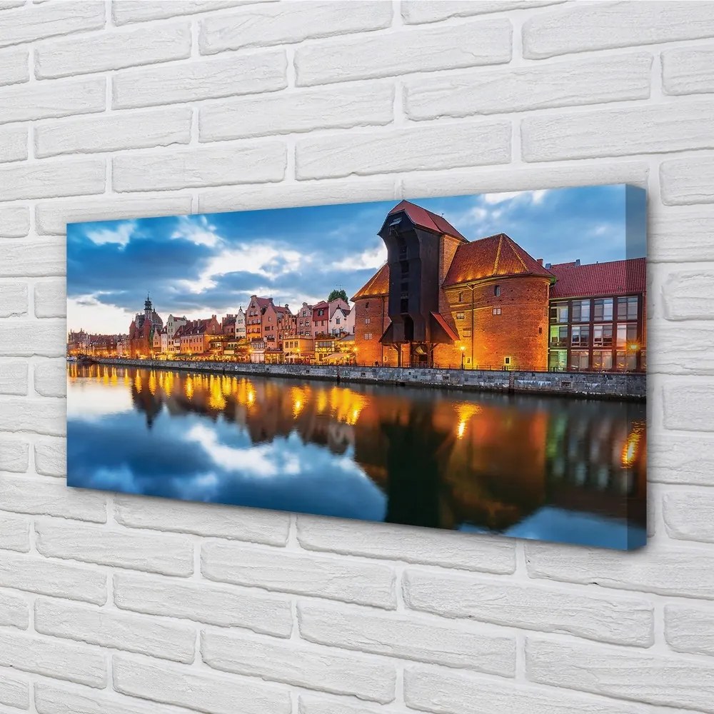 Tablouri canvas clădiri fluviale Gdańsk
