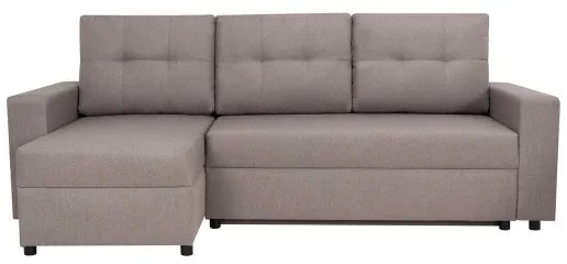 Canapea universală colțar SEVILLA gri, cu funcție de dormit și spațiu depozitare