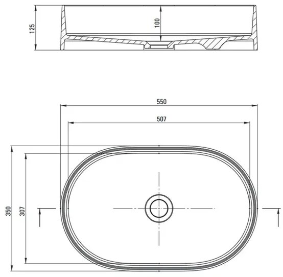 Lavoar pe blat alb Deante Silia 55 cm