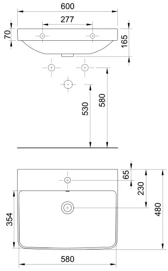 Bruckner - Lavoar încastrat NERON 60x48 cm alb