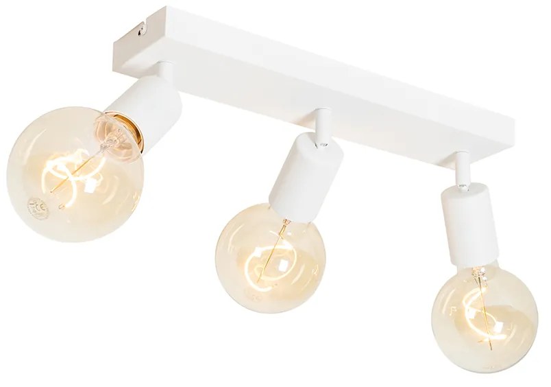 Spotlight modern alb dreptunghiular cu 3 lumini - Facil