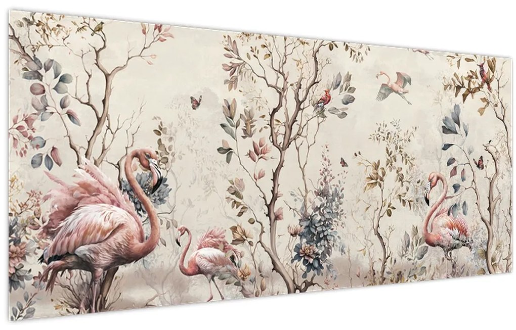 Tablou - Desen de flamingo (120x50 cm)