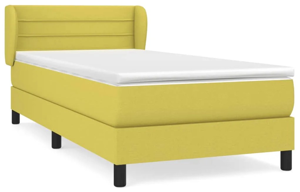 3126284 vidaXL Pat box spring cu saltea, verde, 80x200 cm, textil