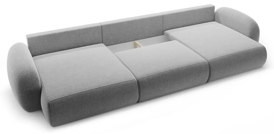 Colțar gri deschis extensibil/cu spațiu de depozitare cu tapițerie din chenille (în formă de "U") Tonale – Cosmopolitan Design