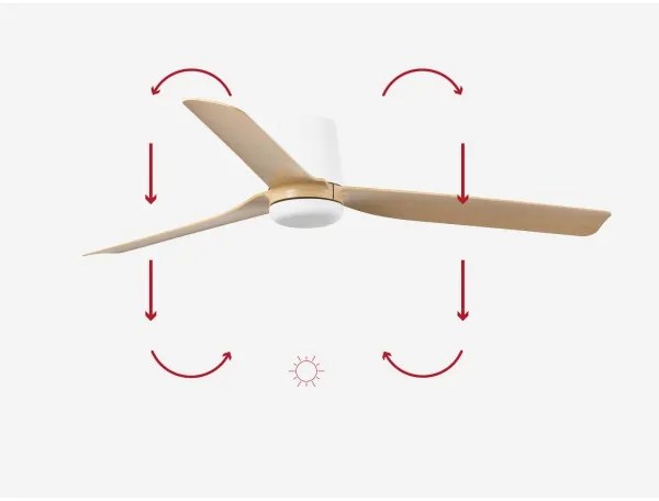 Ventilator de tavan FARO 33829 PUNT TUB M maro/alb d. 130 cm + telecomandă