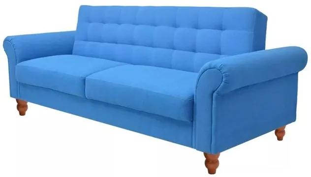 Canapea extensibilă, albastru, material textil