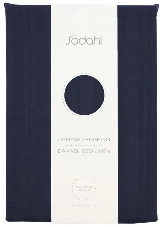 Lenjerie de pat albastru-închis din damasc pentru pat de o persoană 140x200 cm Noble – Södahl