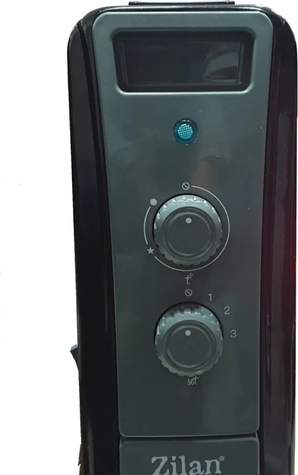 Calorifer electric cu ulei ZILAN ZLN1963 Negru, termostat reglabil, 2500W, 11 elementi