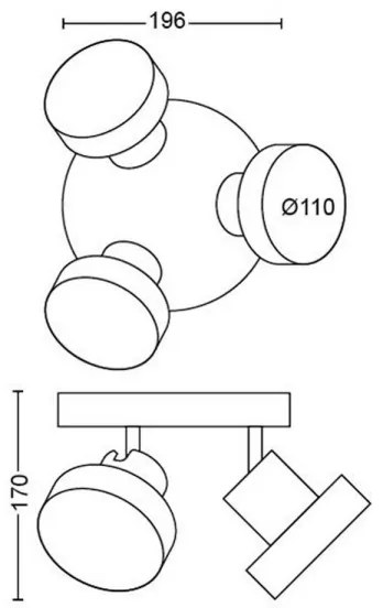 Spot LED BUKKO 3xLED/4,5W/230V Philips 50603/31/P0