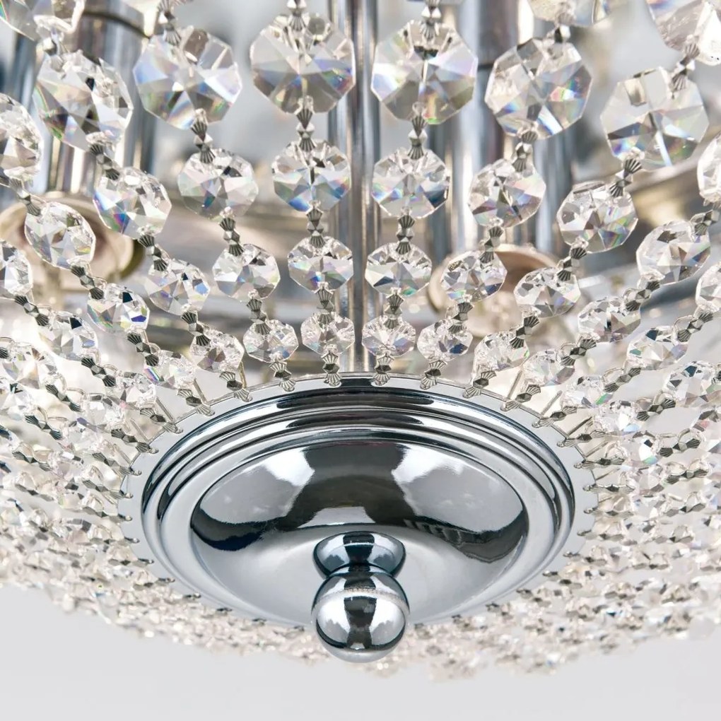 Plafoniera cristal Asfour design elegant lux PLAFOND D-47cm crom