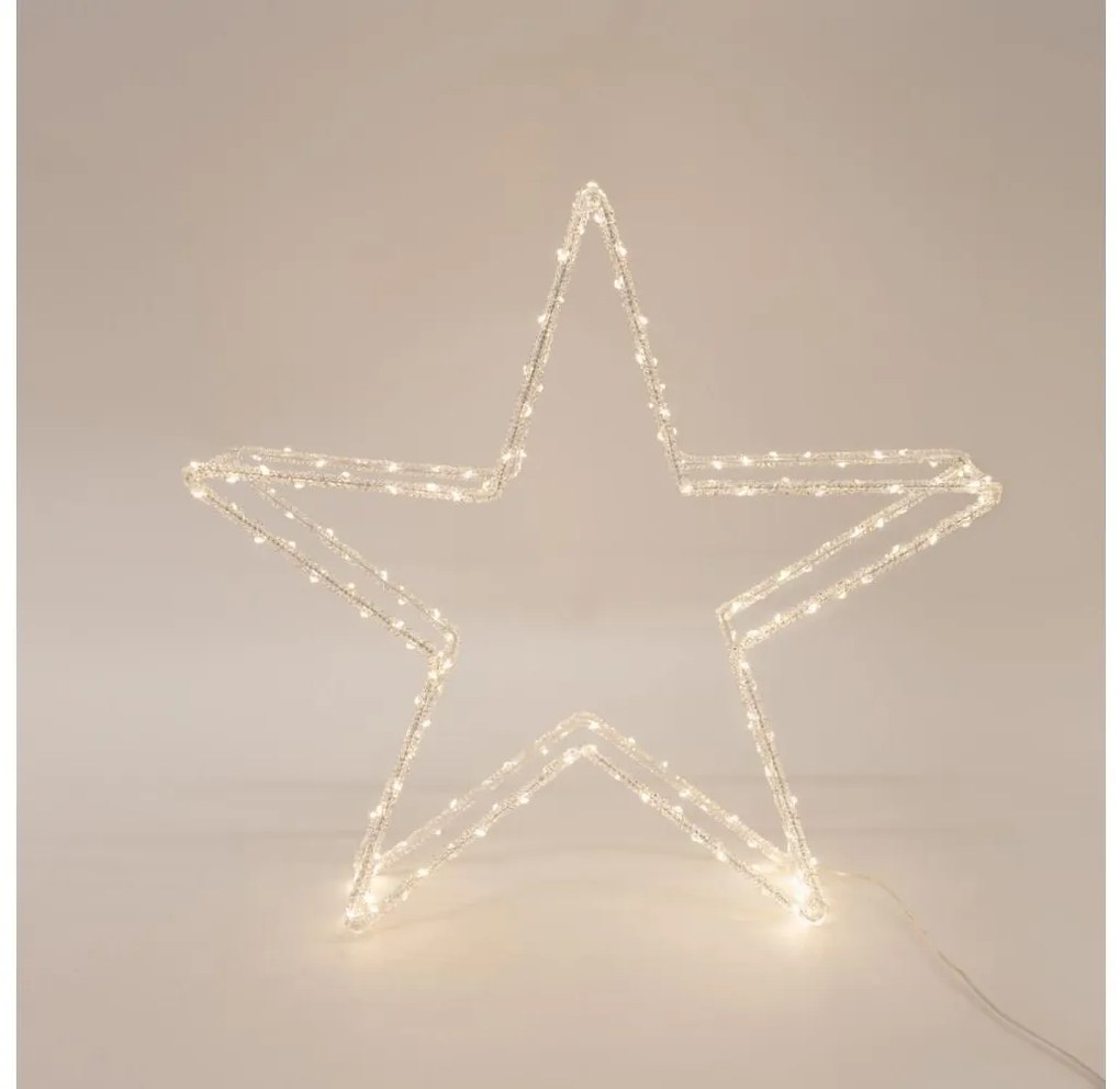 Stea LED decorativă de Crăciun pentru exterior 140xLED/2,1W/230V IP44 alb cald 60 cm