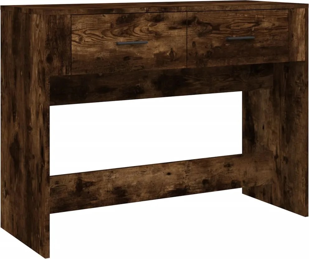 vidaXL Măsuță consolă, stejar fumuriu, 100x39x75 cm, lemn prelucrat