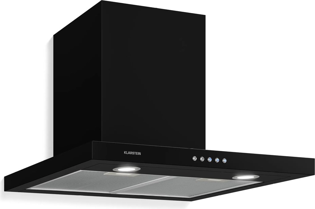 Klarstein Limelight, hotă, 60 cm, hota de perete, 600 m³ / h, neagră