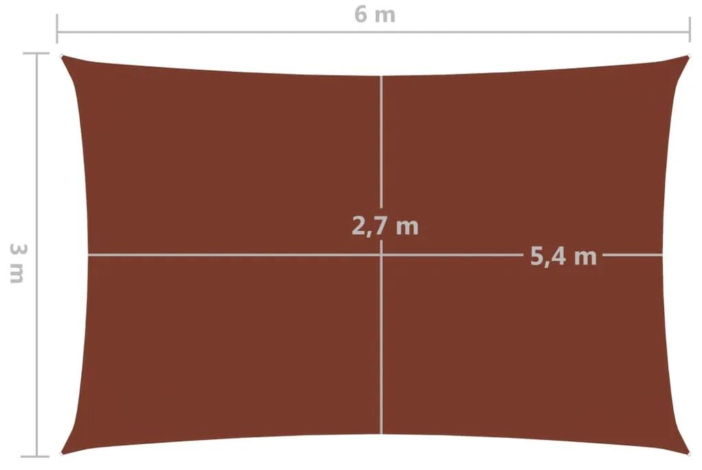Parasolar, caramiziu, 3x6 m, tesatura oxford, dreptunghiular Terracota, 3 x 6 m
