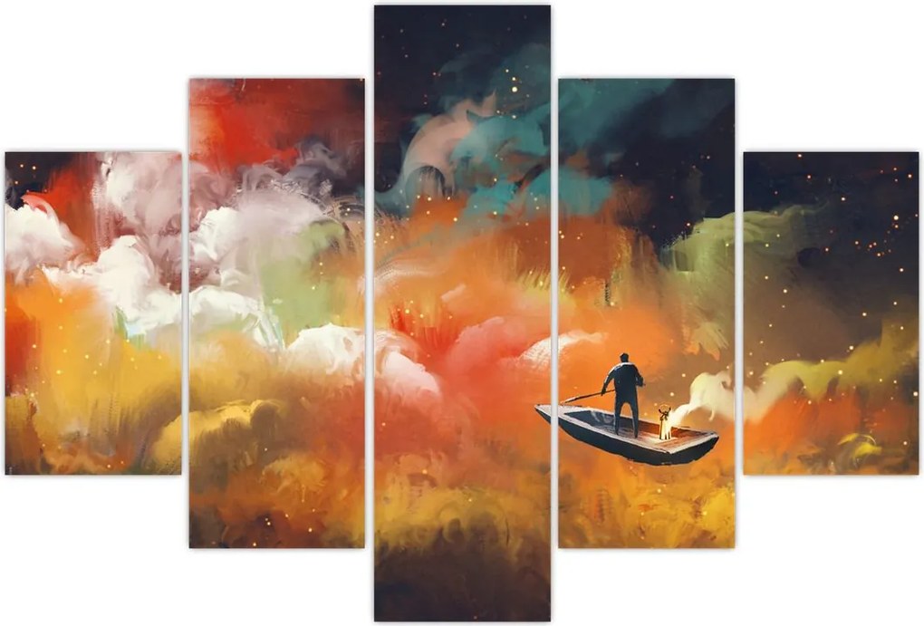 Tablou - Om navigând prin spațiu (150x105 cm)