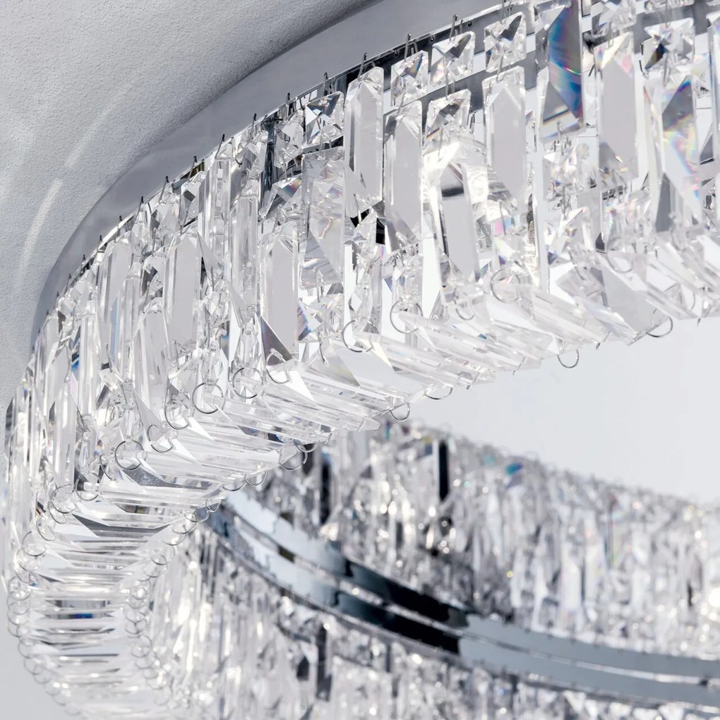 Lustra aplicata cristal Schöler XXL design modern de lux Ring 107cm chrome plated