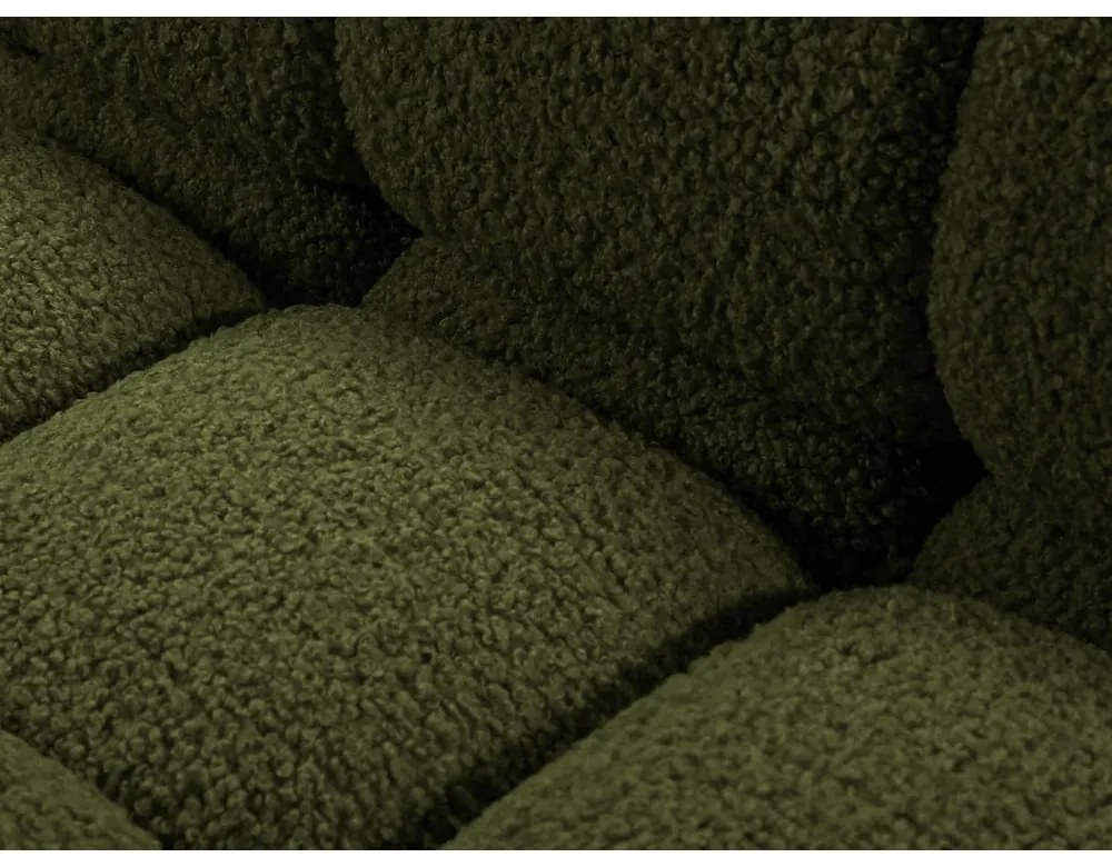 Colțar modular verde cu tapițerie din țesătură bouclé (cu colț pe partea dreaptă) Bellis – Micadoni Home