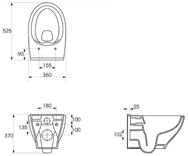 Cersanit K701-147 - WC suspendat SAVIO cu capac, ceramică/alb