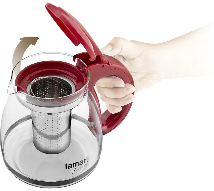 Ceainic Lamart LT7074 Verre, 1,5 l, roșu, 1,5 l