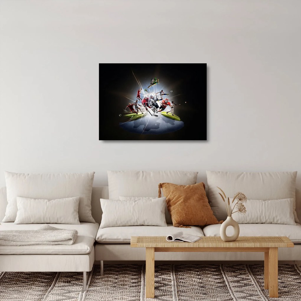 Tablou pe sticlă - Sportivii (70x50 cm)