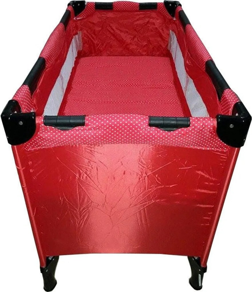 Patut Pliant, Tarc copii Baby Care™ PRO, Pliabil pe 2 Niveluri, plasa tantari,geanta transport inclusa, Rosu