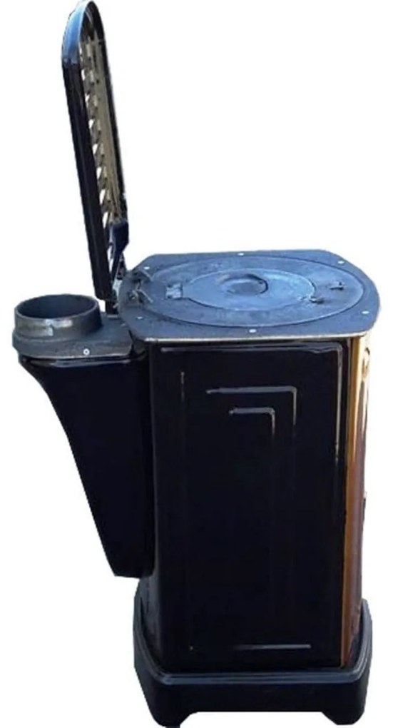 Godin patrat de Gatit cu Peleti, Rumegus si Combustibil Solid Temiz® , Dimensiuni 700X420X550 mm , Evacuare 130 mm, prin spate, cu capac , Tabla