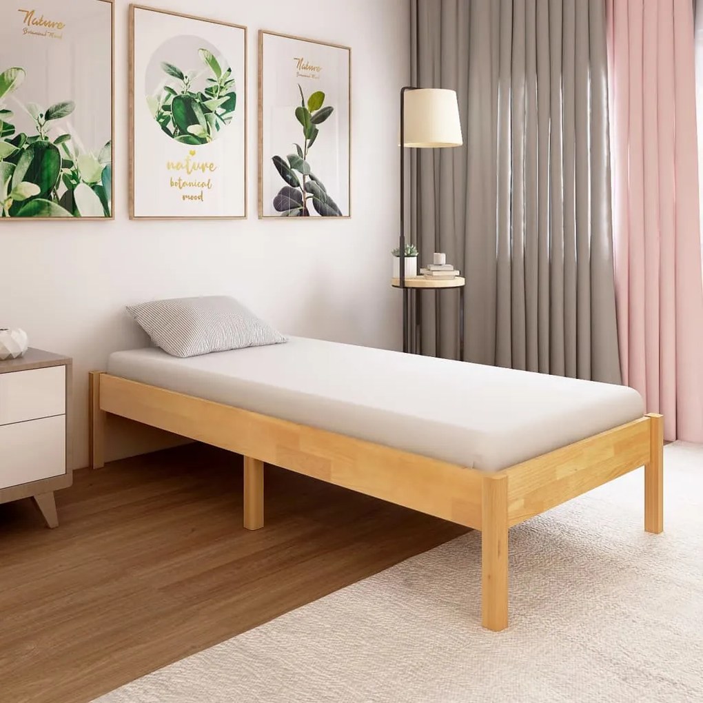 288477 vidaXL Cadru de pat, 100 x 200 cm, lemn masiv de stejar