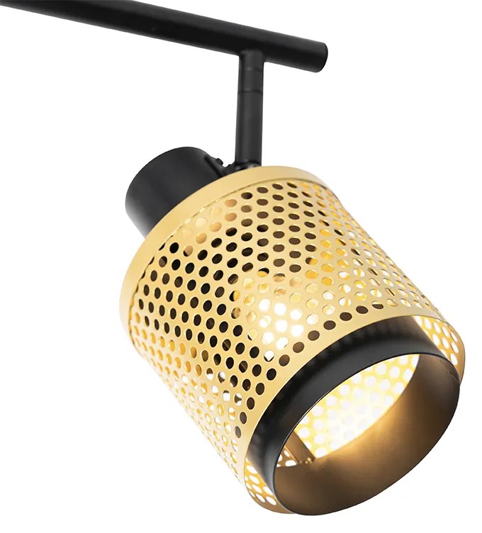 Spotlight industrial negru cu auriu 3 lumini - Kayden