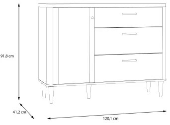 Comodă cu sertare VIRO, maro/bej