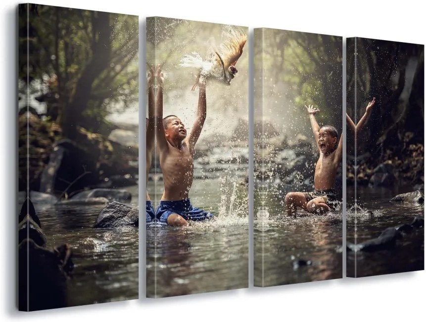 GLIX Tablou - River Smiles 4 x 30x80 cm