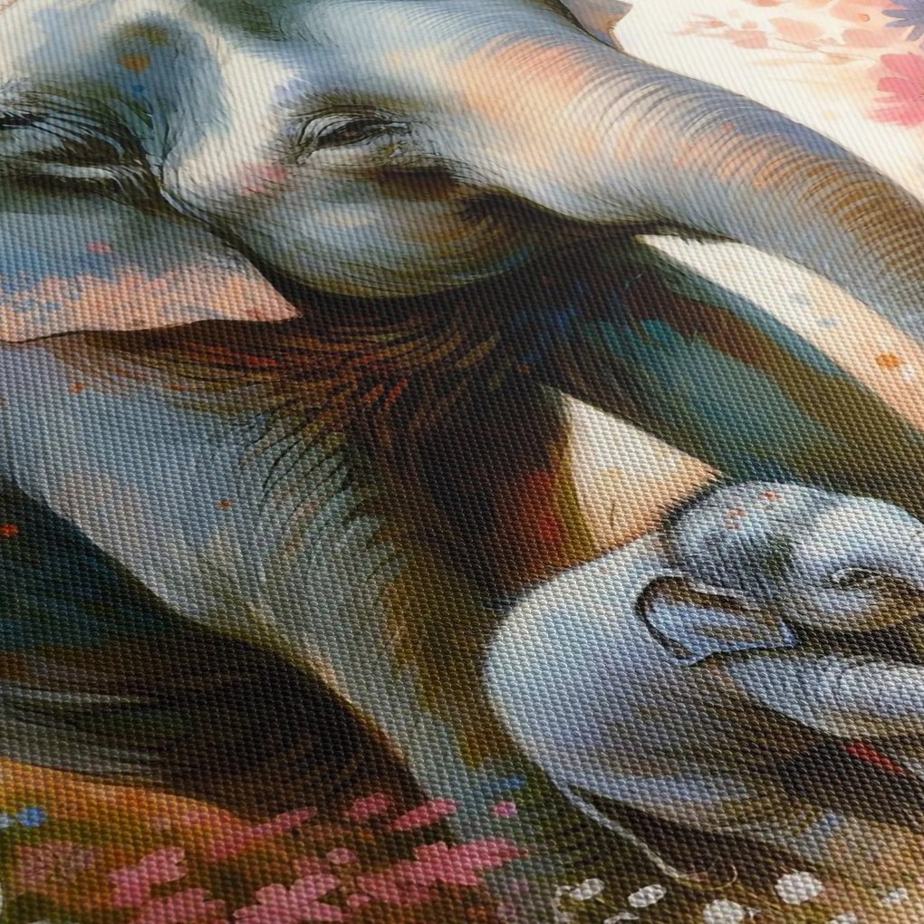 Tablou - Mama elefant, acuarelă (150x105 cm)