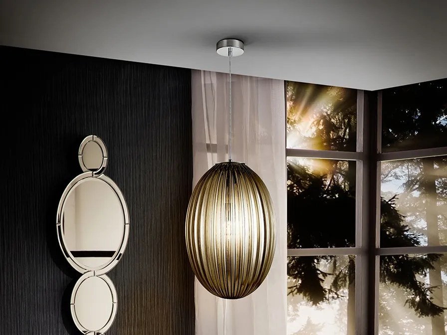 Pendul design modern decorativ Ovila 30cm fumuriu