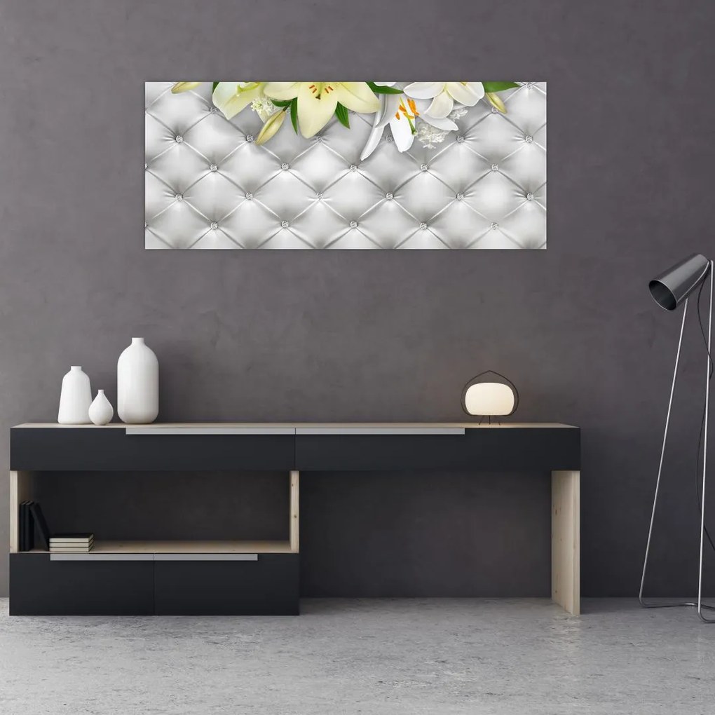 Tablou cu flori de crin (120x50 cm)