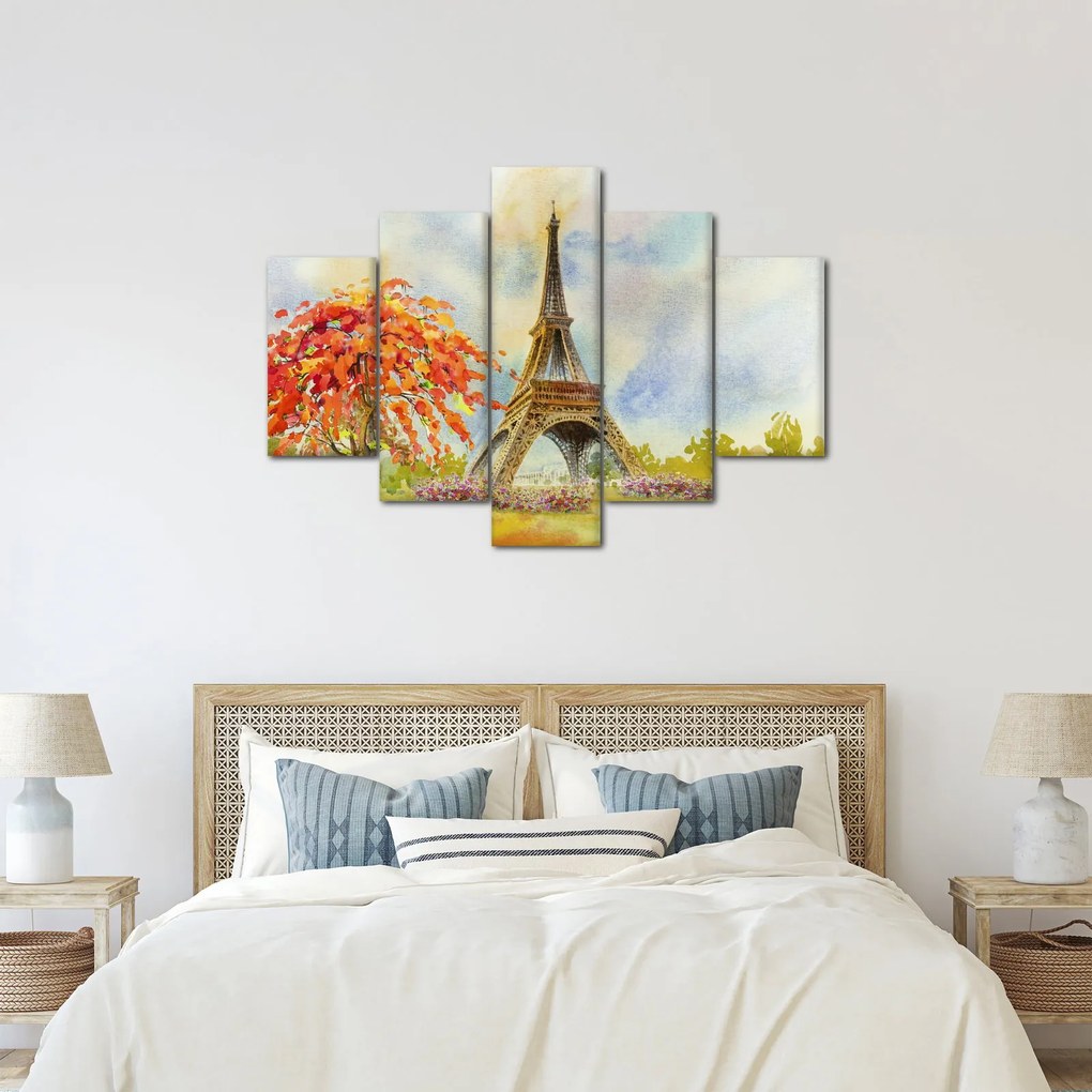 Tablou pictat cu turnul Eiffel (150x105 cm)