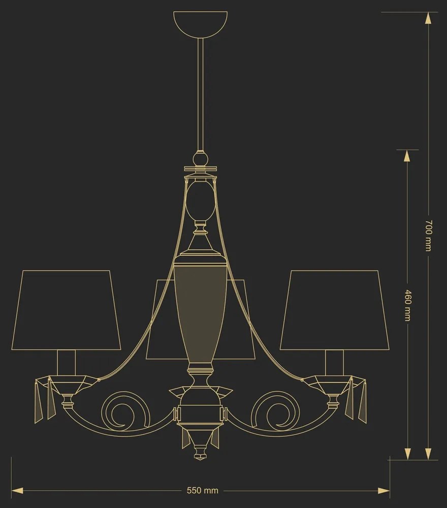 Candelabru 3 brate design clasic cristal Asfour Monza