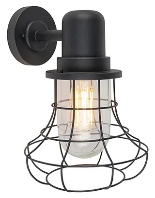 Lampă de perete exterioară rustică neagră IP44 - Moreno