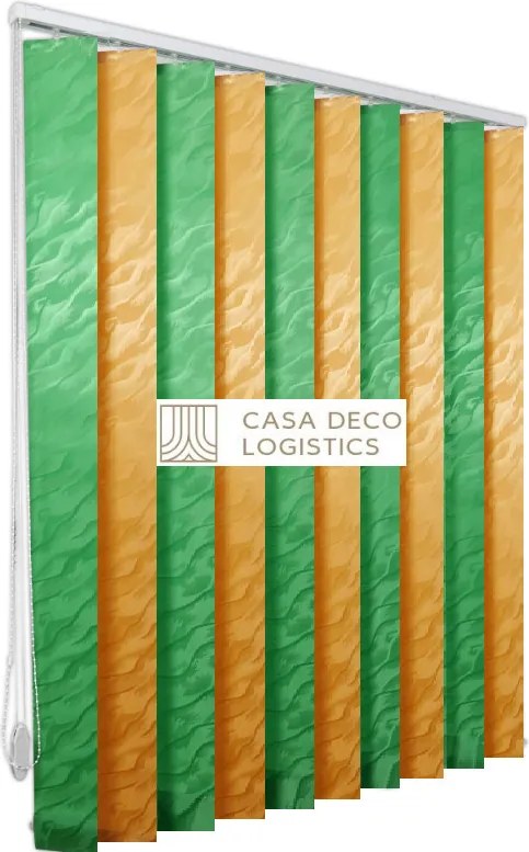 Jaluzele verticale BEATA 9607/9620 portocaliu pal/verde