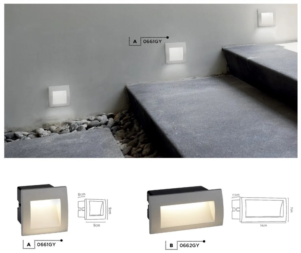 Spot LED incastrabil de exterior ambiental IP65 Ankle 0661GY SRT